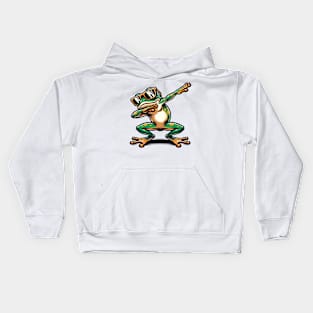 Cool dabbing frog Kids Hoodie